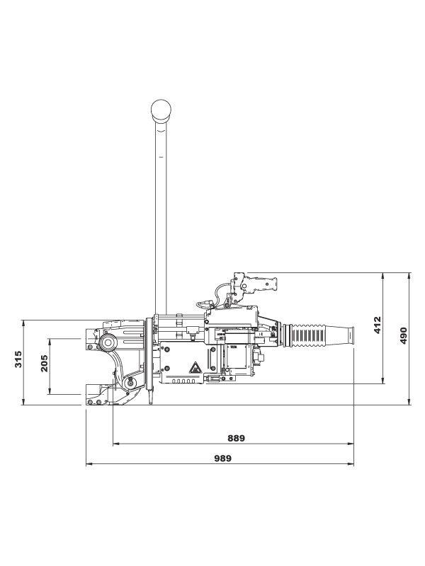 TECNA 3176D MFDC Scissor-Type Suspended Weld Gun | Dimensions 01 | Weld Systems Integrators