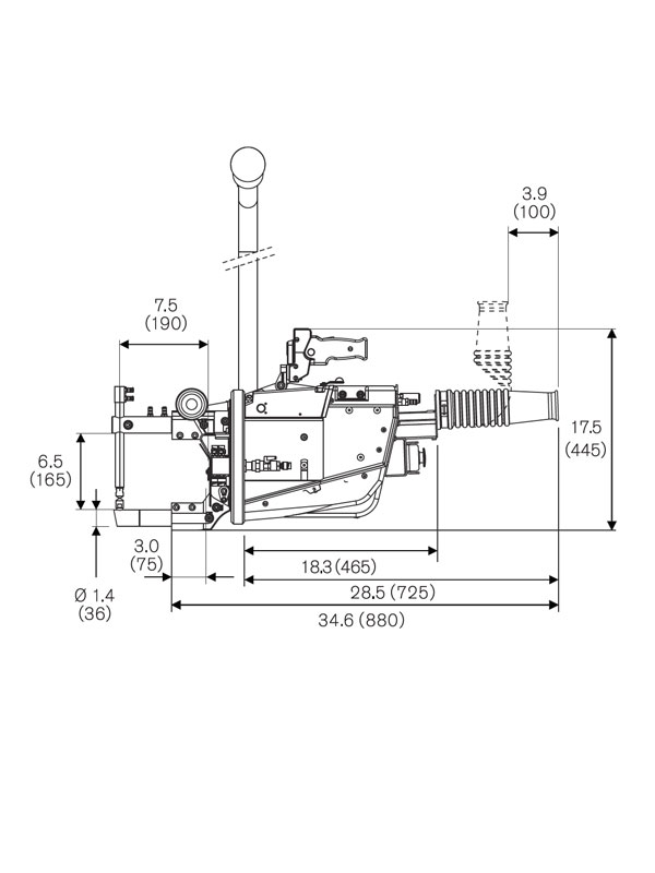 TECNA 3322 Suspended Spot Weld Gun | Dimensions 01 | Weld Systems Integrators