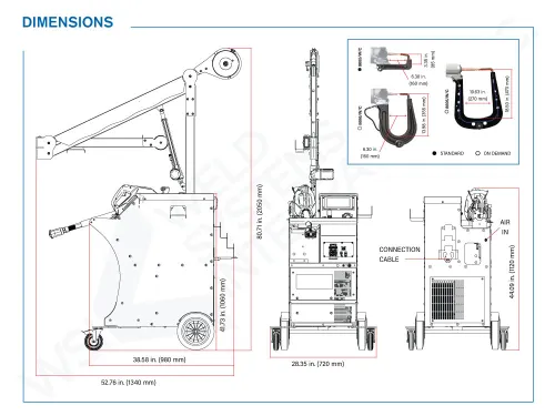 TECNA 3680Si Drawing and Dimensions | Weld Systems Integrators