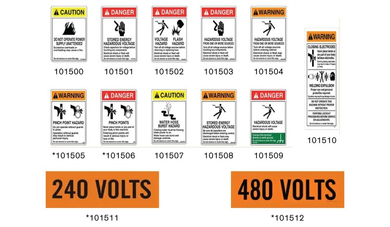 RWMA Approved Safety Labels | Weld Systems Integrators