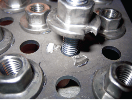 Figure 02 - M8 Nut Welded to 2mm Boron | Weld Systems Integrators